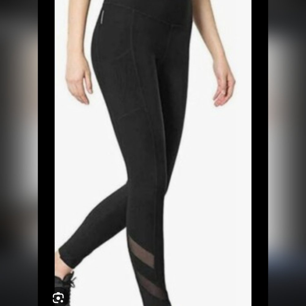 Mondetta Women's Active Legging Ankle Mesh Detail Black Size M